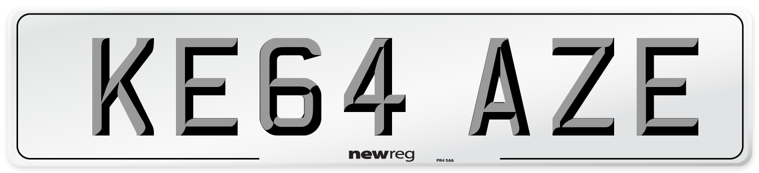 KE64 AZE Number Plate from New Reg